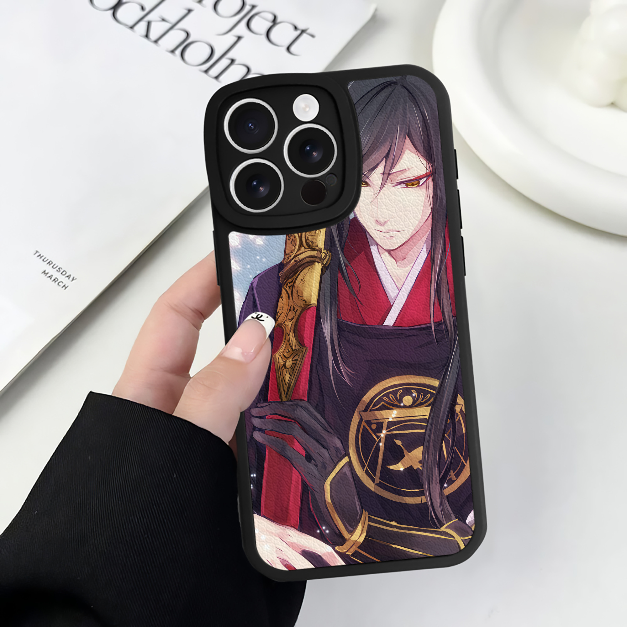 （画像用） 刀剣乱舞 Touken Ranbu 【iPhone 16シリーズ対応】シリコンスマホケース（レザー調） 材質：シリコン